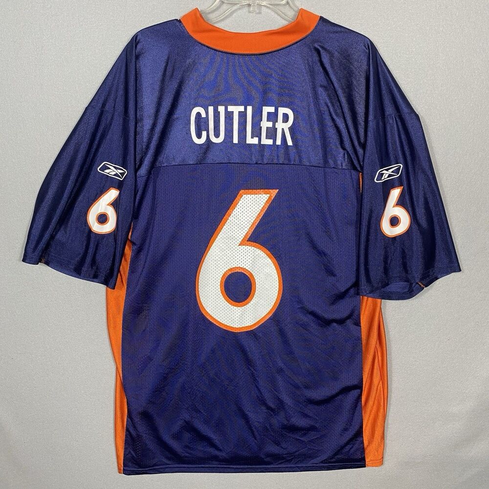 Reebok Denver Broncos Jay Cutler 6 Jersey Blue Mesh‎ Mens L 7075A 09